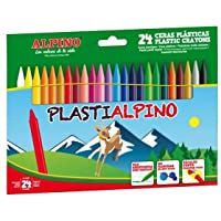 Los mejores  - Ceras de Colores Plasti Alpino- Estuche de Ceras para Niños de 24 Unidades - Lápices de Cera para Manualidades y Uso…